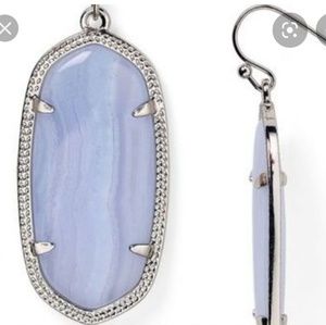 Blue Agate Elle Earrings in Silver